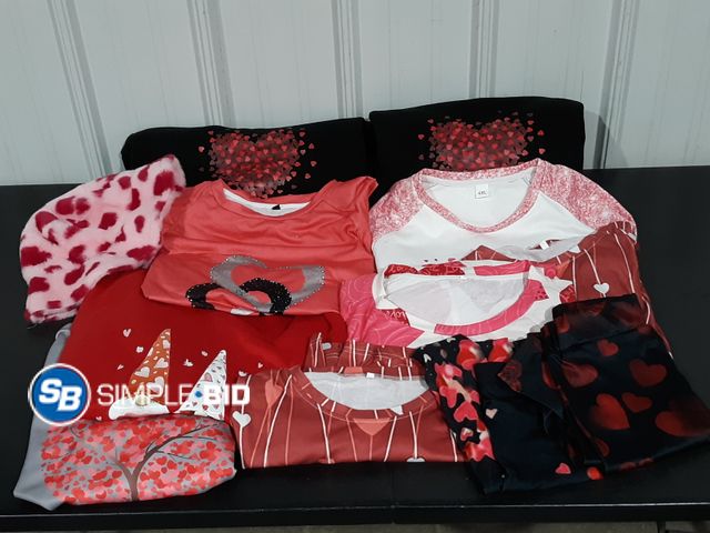 Lot 58-26424 - Lot of Various "Valentines" day Themed Clothing - Various Sizes
