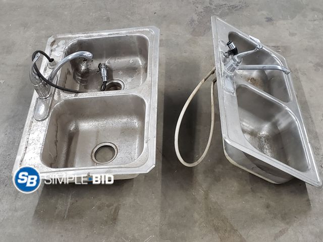 Lot 58-30460 - Lot of (2) Stainless Steel Double Bowl Kitchen Sinks
