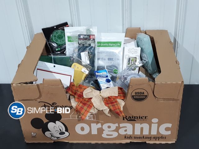 Lot 58-26973 - BOX of Small amazon items and more - variety of items - unused