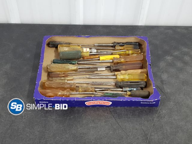 Lot 58-80489 - Box full of Various Screw Drivers