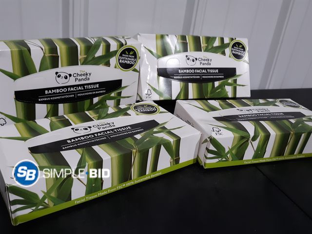 Lot 58-32180 - Lot of (4) New CHEEKY Panda Bamboo Facial tissue