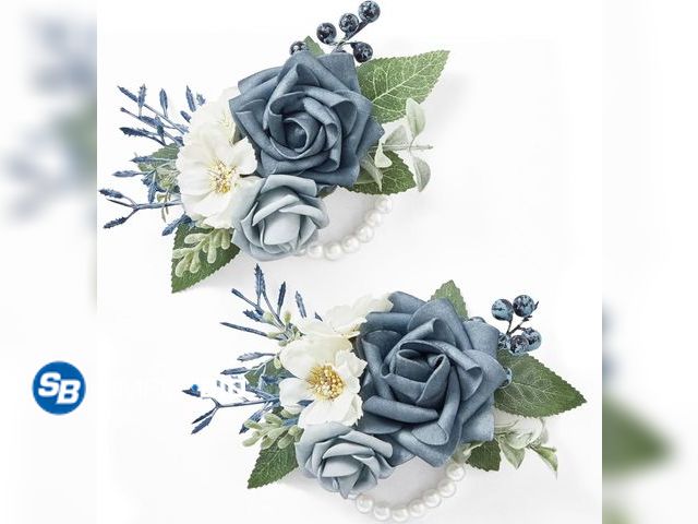 Lot 58-74695 - New Serwalin Set of 2 Wrist Corsage for Wedding, 6-7 Inch Corsages for Bridesmaid Mother Grandmother...