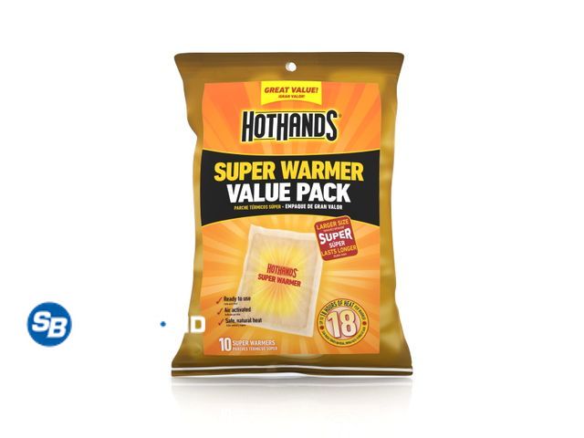 Lot 58-51523 - New HotHands Large Body &amp; Hand Super Warmers, 10-Pack