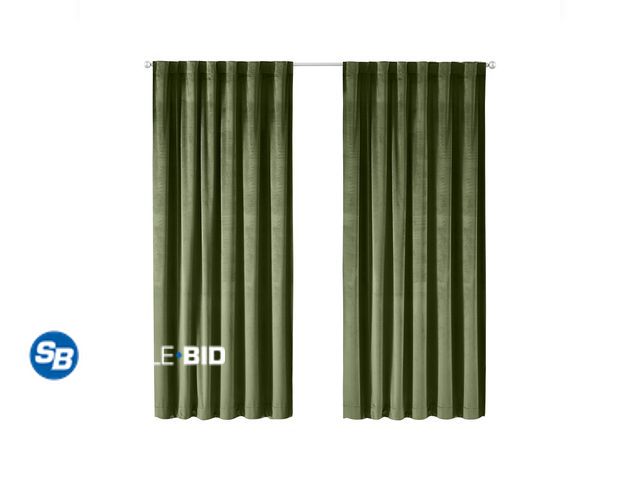 Lot 58-54870 - New Better Homes &amp; Gardens Dutch Velvet Solid 100% Blackout Curtain Panel, Green, 52" W x 84" L