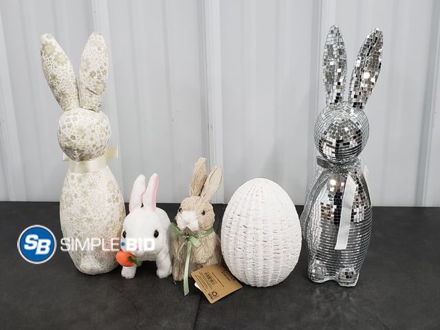 Lot 58-53300 - Lot of EASTER Bunny and Egg Decor - super cute!
