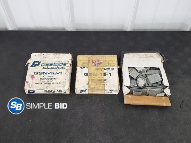 Lot 58-71892 - Lot of (3) Paslode Staples - GSN-18-1 approx. 5000 in each box