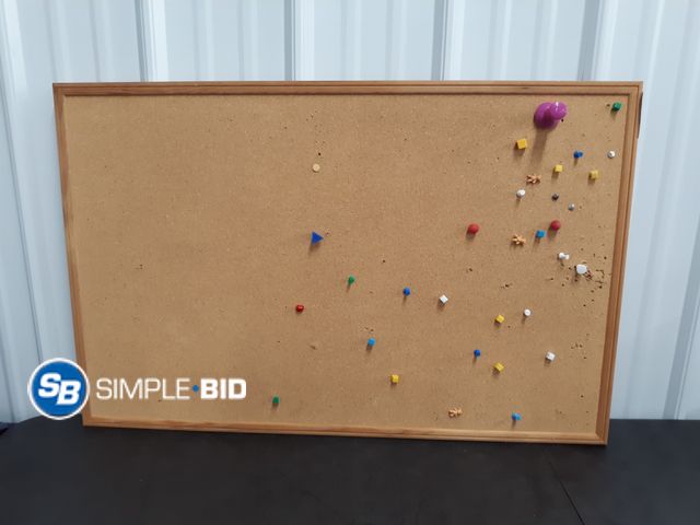 Lot 58-73756 - Wooden Tack Board (messenger board) with Tacks - approx. 35" x 23"
