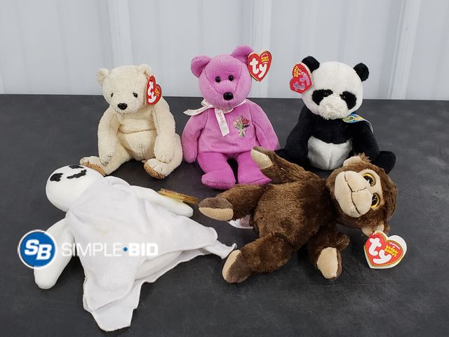 Lot 58-50271 - Lot of (5) TY Beaning Baby Stuffed Animals