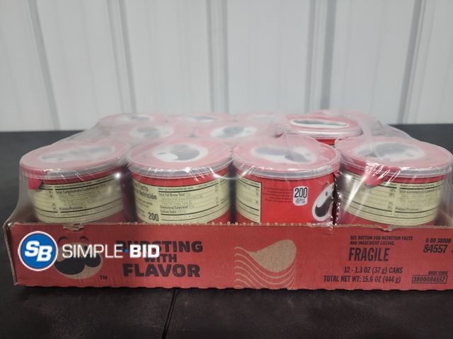 Lot 58-26161 - PRINGLES! Case of 11Original Pringles 1.3 oz cans - unopened - best by 5/26