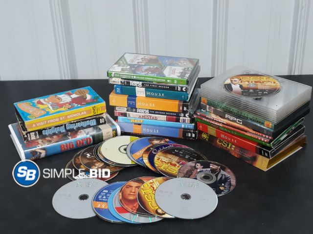 Lot 58-34888 - Lot of Various DVDs Bluray and VHS movies and TV Series