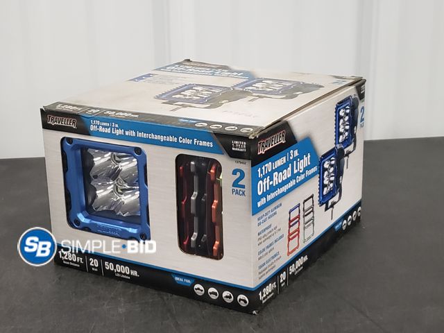 Lot 58-36023 - Traveller 1170 Lumen 3" Off Road Light with Interchangeable Color Frames - 2 Pack