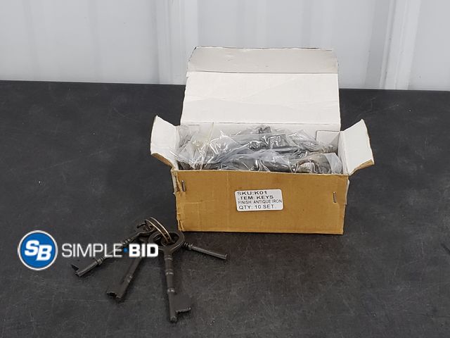 Lot 58-50420 - Lot of (10) Sets of Vintage Cast Iron keys