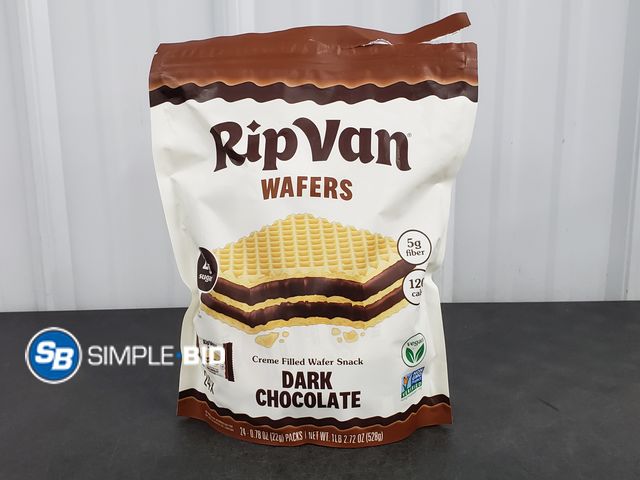 Lot 58-60939 - RIP VAN! Wafers - Dark Chocolate Creme filled Wafer snack 23 individually wrapped