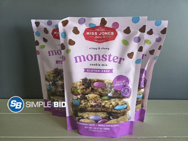 Lot 58-54347 - Lot of (3) New Miss Jones Baking Co. Gluten Free Monster Cookie Mix, 10.57oz