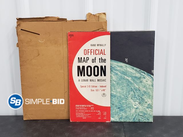 Lot 58-36563 - Rand McNally Official Map of the Moon - A Lunar Wall Mosaic - Special 3d Edition 53 1/2" x 48"