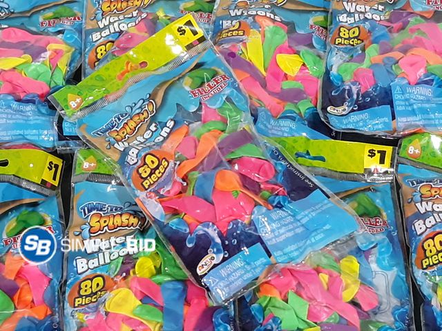 Lot 58-34802 - Lot of (12) New Time to Splash! Water Balloons 80 Pieces in Each Bag