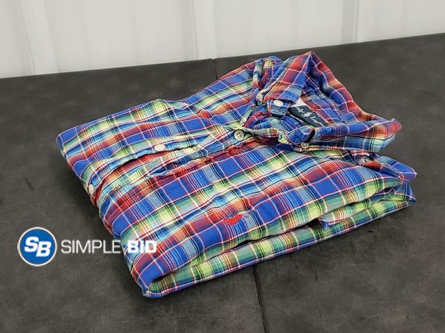 Lot 58-59416 - Ralph Lauren Plaid Button Down Dress Shirt - Size Large - Used