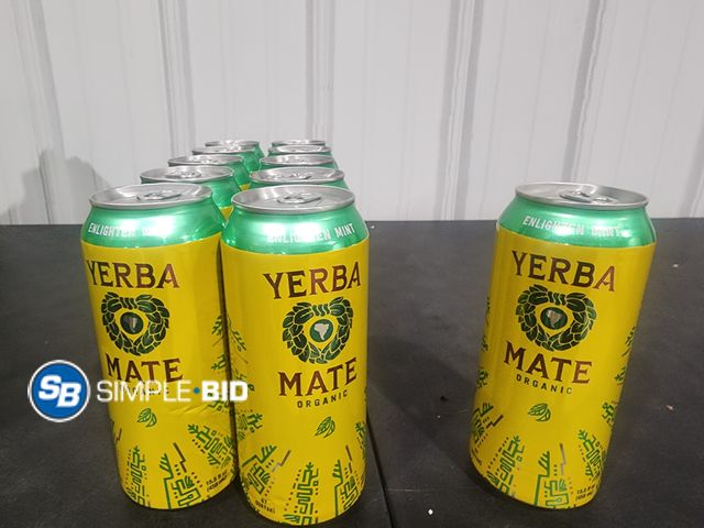 Lot 58-26071 - YERBA MATE! Lot of (11) Yerba Mate Organic Enlighten mint non Carbonated Drinks 15.5 fl oz - unopene...
