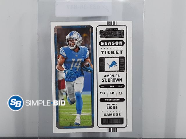 Lot 58-29707 - Collector Cards Detroit Lions Amon-Ra St. Brown Football Card - Panini 2022
