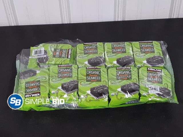 Lot 58-17333 - Kirkland Organic Roasted SEAWEED snacks - 9 pack - unopened