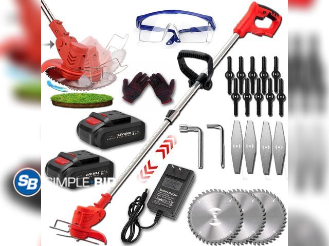 Lot 58-75918 - Weed Wacker Electric Cordless String Trimmer Weed Eater Grass Trimmer, with 3 Function Blades,Height...