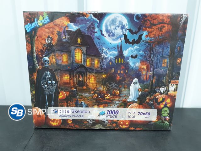 Lot 58-74932 - New Halloween 1000 Pieces Puzzles for Adults Horror House Night | Halloween Spooky Skeletons and Gho...