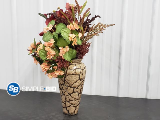 Lot 58-80022 - Decorative Vase with Fake Flowers - Used