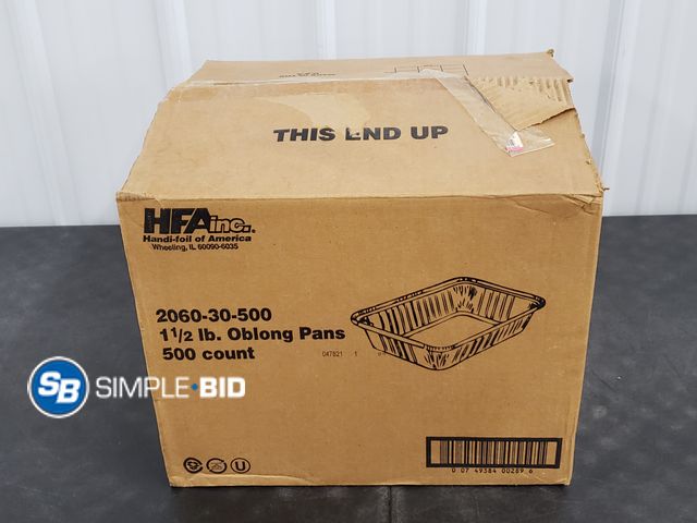 Lot 58-30435 - Box Full of 1 1/2lb oblong pans - 500 Count - Great for the upcoming holiday season and more