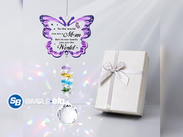 Lot 58-41342 - New Butterfly Crystal Suncatcher for Windows Hanging, Birthday for Mom from Daughter Son, Sun Catche...