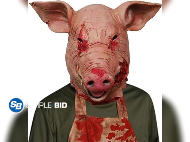 Lot 58-77184 - New Scary Pig Mask Halloween Latex Animal Mask Masquerade Costume Cosplay Props Bloody Pig Head Butc...
