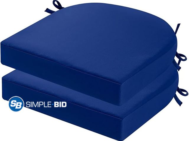 Lot 58-29164 - New idee-home Outdoor Chair Cushions Set of 2, Thick 19" x 19" x 3" Outdoor Seat Cushions Patio Furn...