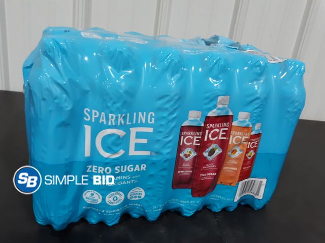 Lot 58-26120 - SPARKLING ICE! Zero Sugar - Black Cherry - Black Raspberry - Peach Nectarine - fruit punch - 23 pack...