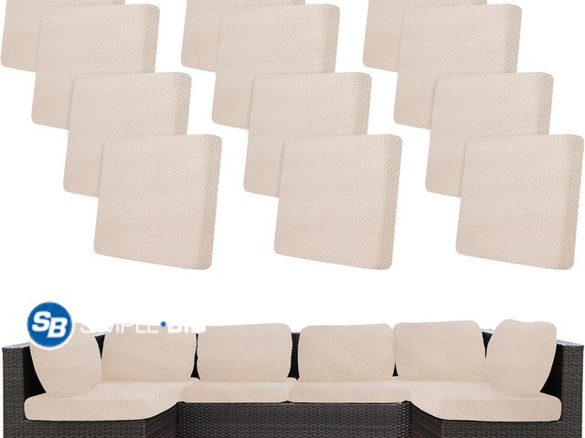Lot 58-76036 - New 12 Pcs Outdoor Cushion Covers, Patio Sofa Cushion Covers Replacement Outdoor Couch &amp; Sofa Sl...