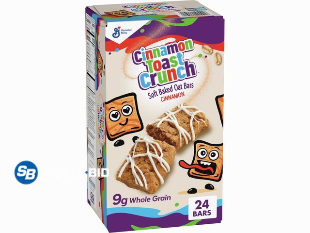 Lot 58-72553 - Cinnamon Toast Crunch Soft Baked Oat Bars, Chewy Snack Bars, 24 ct - unopened - expired