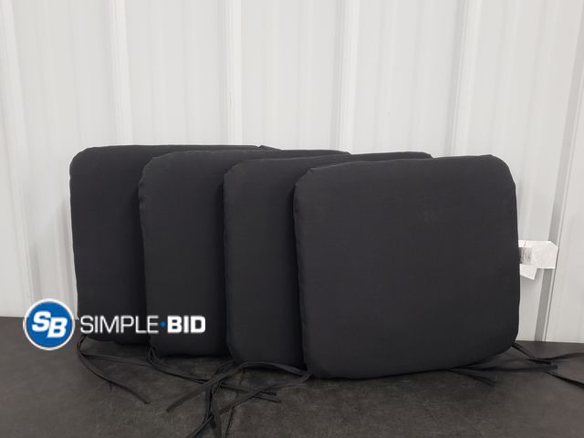 Lot 58-72009 - Lot of (4) Black Seat Cushions - 17 x 15.5 x 2.5" - New