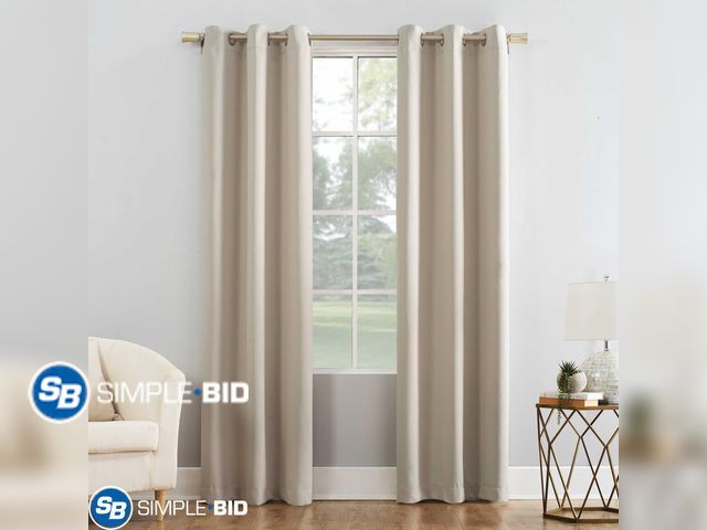 Lot 58-19820 - New Mainstays Grommet Top Blackout Curtain Panel, 1 Panel, Beige, 40" W x 63" L