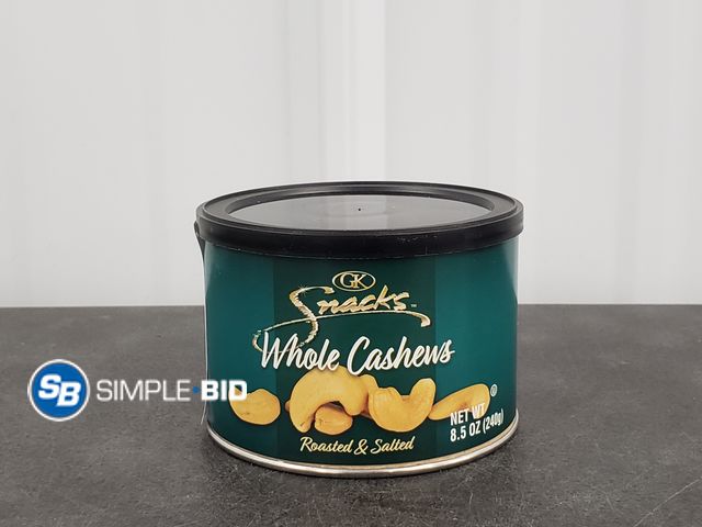 Lot 58-29721 - WHOLE CASHEWS - Roasted and salted 8.5 oz - unopened