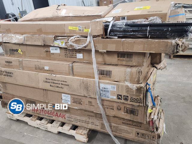 Lot 58-59103 - Skid Full of Various Furniture Items, Open Boxes, boxes 1 of 2, may or may not be complete