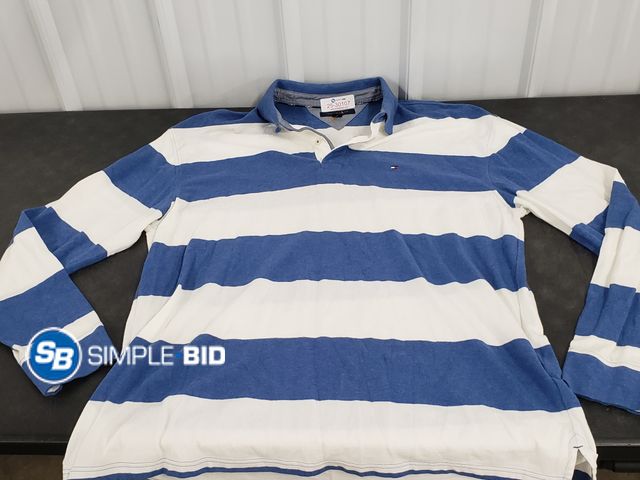Lot 58-30107 - Tommy Hilfiger Striped Long Sleeve Polo Shirt - Size XXL - Light Use