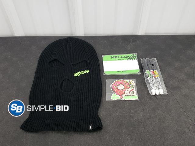Lot 58-57828 - New NFS Unbound Winter Hat, stickers markers and more