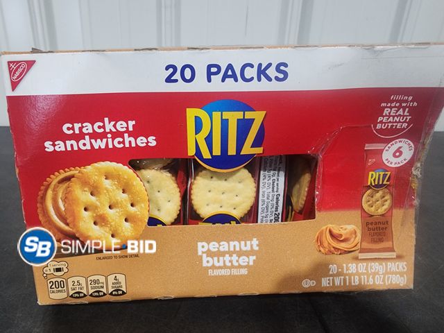Lot 58-37845 - RITZ! Peanut butter Cracker sandwiches 14 packs - unopened