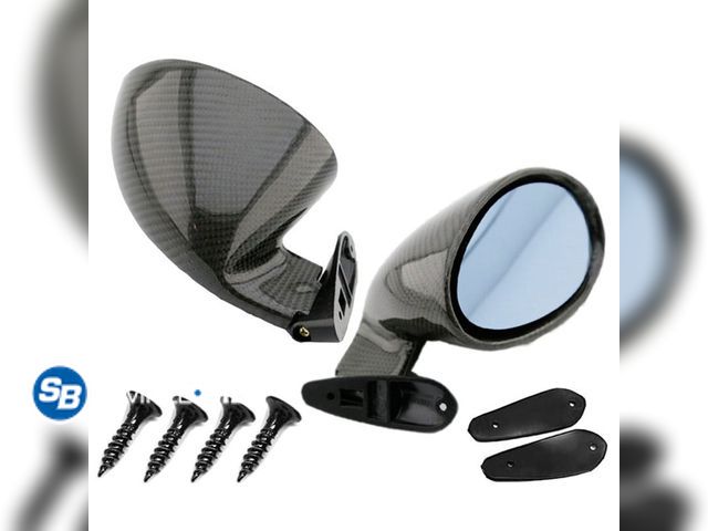 Lot 58-34089 - New Style Left &amp; Right Car Classic Retro Door Wing Side Mirror Rearview Vintage Universal Carbon...