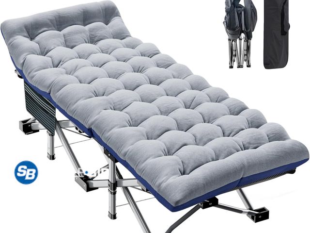 Lot 58-76088 - New ABORON Camping Cot for Adults, 28 in Wide Folding Bed with Mattress 800 lbs Capacity Heavy Duty ...