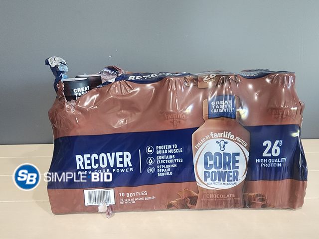 Lot 58-39288 - CORE POWER! Recover with core power - 7 bottles - unopened - damaged packaging