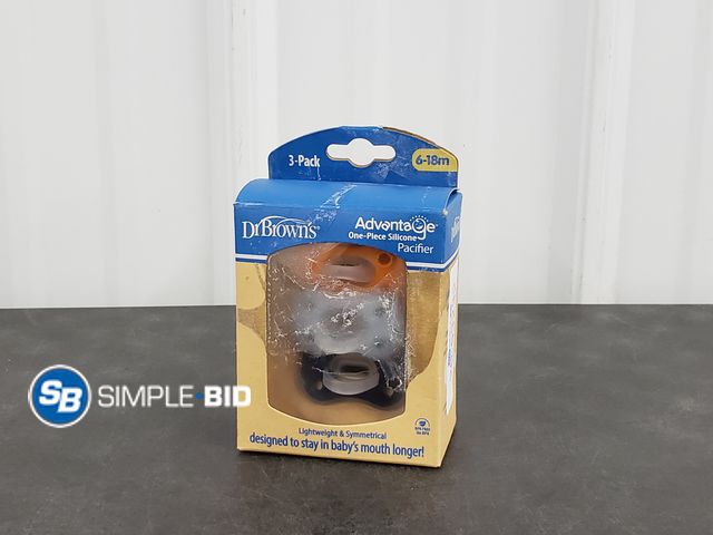 Lot 58-53232 - Dr Browns one Piece Silicon Pacifier - 3 Pack