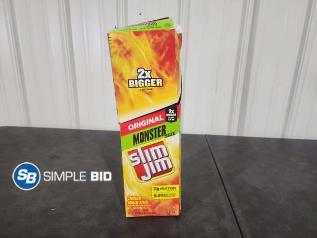 Lot 58-35405 - Original MONSTER size SLIM JIM - smoked snack sticks -- individually packaged  - unopened