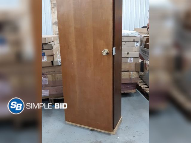 Lot 58-36640 - Custom Wood Cabinet/Shelving - 12 x 25 x 84" with Door