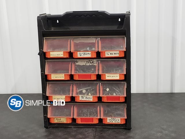 Lot 58-67511 - Plastic Tool Organizer Filled with Nuts, Bolts, Washers and More!