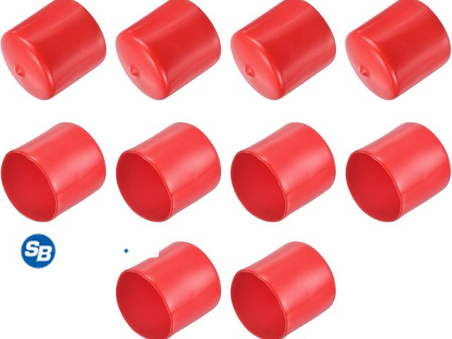 Lot 58-84245 - New uxcell 10pcs Rubber End Caps 44mm ID Vinyl Round End Cap Cover Screw Thread Protector Red