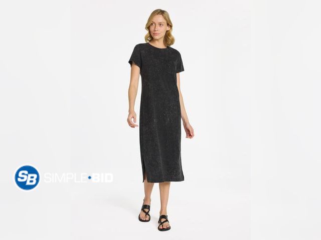 Lot 58-83024 - Time and Tru Women's Cotton Midi T-Shirt Dress with Short Sleeves - Size Small 4-6 - NWT
